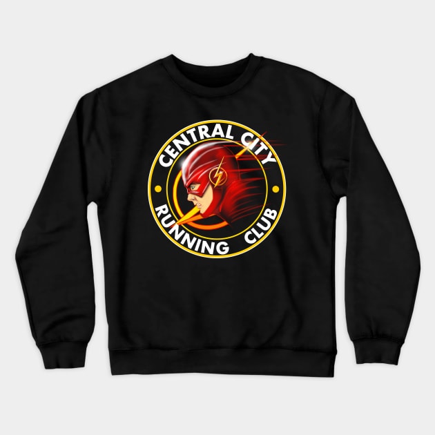 CENTRAL CITY RUNNING CLUB Crewneck Sweatshirt by KARMADESIGNER T-SHIRT SHOP